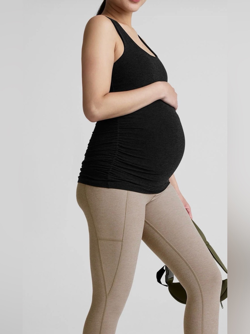 Beyond Yoga Spacedye Bases Covered Maternity Racerback Tank in Black—XL